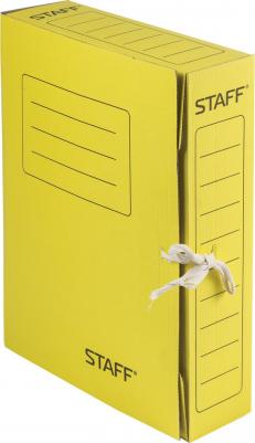 Папка архивная с завязками А4, 75 мм, до 700 листов, микрогофрокартон, ЖЕЛТАЯ, 128873 – фото 11