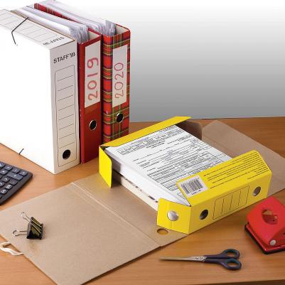 Папка архивная с завязками А4, 75 мм, до 700 листов, микрогофрокартон, ЖЕЛТАЯ, 128873 – фото 12