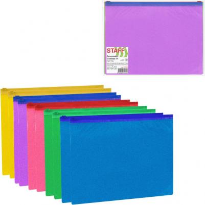 Папка-конверт на молнии идеально подойдет для хранения и транспортировки документов. Изготовлена из прочного тонированного пластика с блестками