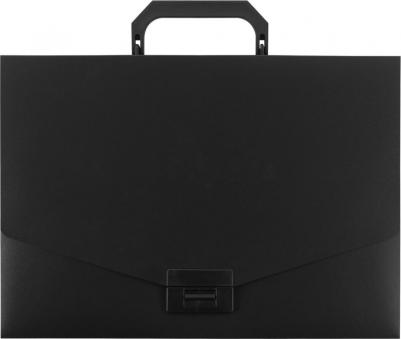 Портфель пластиковый А4 (320х225х36 мм), без отделений, черный, 229241 – фото 1