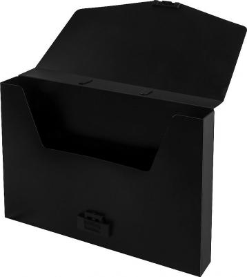 Портфель пластиковый А4 (320х225х36 мм), без отделений, черный, 229241 – фото 4