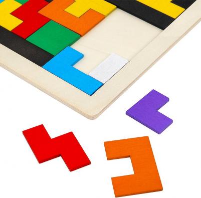 Головоломка развивающая деревянная "Тетрис", цветной, 18 х 27 см – фото 3