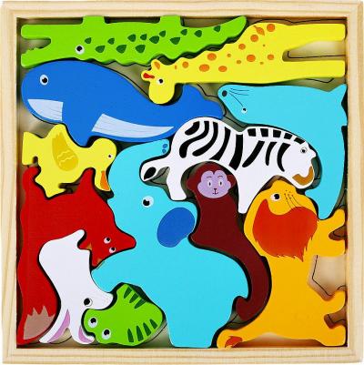 Пазл для малышей деревянный Монтессори от 3 лет, сортер головоломка Дикие животные, развивающие игрушки для детей, Kids, 665250 – фото 4