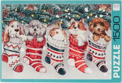 Пазл Новогодние щенки, 1500 элементов, арт. PZL-1500/14