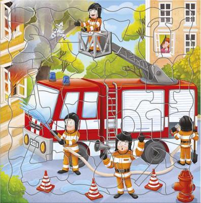 Пазл фигурный Пожарная машина, 45 деталей – фото 1