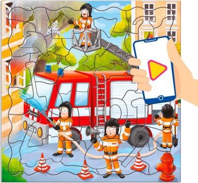 Пазл фигурный Пожарная машина, 45 деталей – фото 2