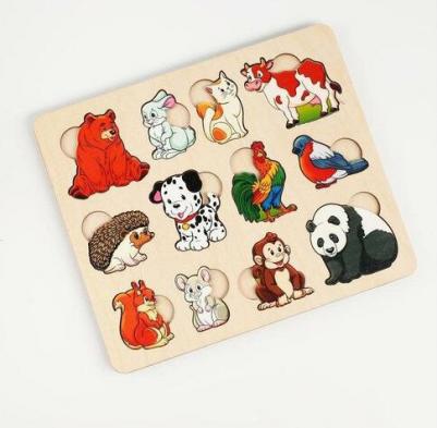 Развивающая доска "Кто что ест" дерево – фото 2