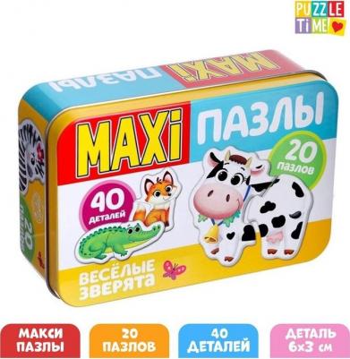 Пазл в металлической коробке Веселые зверята 40 дет. 4868651