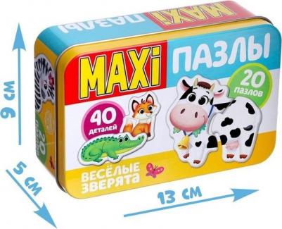 Пазл в металлической коробке Веселые зверята 40 дет. 4868651 – фото 8