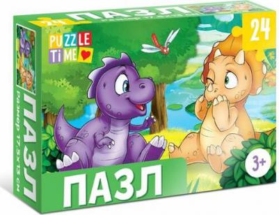 Пазл "Весёлые динозаврики", 24 элемента – фото 1