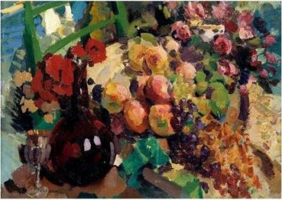 Puzzle-1000. К.А. Коровин. Вино и фрукты. 1915 – фото 2