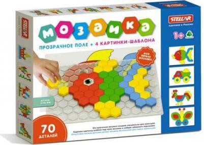 Мозаика 70 фишек с прозрачным полем в коробке 01078