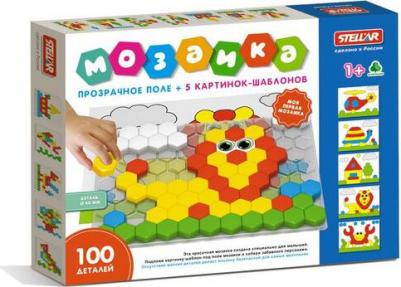 Мозайка 100 фишек с прозрачным полем в коробке 01079