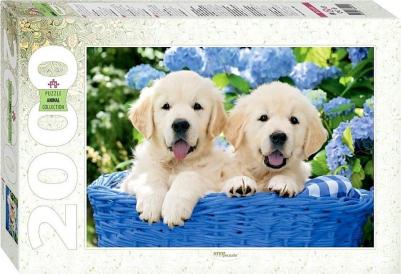 Мозаика "puzzle" 2000 "Щенята в корзине" (84040)