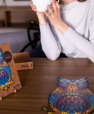 деревянный пазл "Чарующая сова" 21 x 35 см средний – фото 1