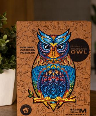 деревянный пазл "Чарующая сова" 21 x 35 см средний – фото 7