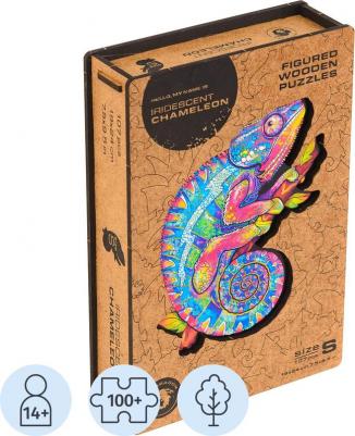 Деревянный пазл Радужный хамелеон S 19х24 см, 107 дет – фото 3