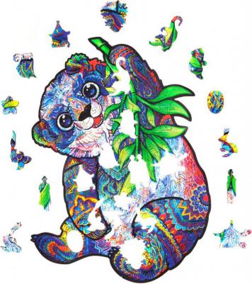 Деревянный пазл Серьезная Панда Подарок размер 18x24 см, деталь - S – фото 3