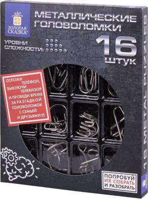 Головоломки металлические большие, набор 16 штук, разные уровни сложности, 664928 – фото 1