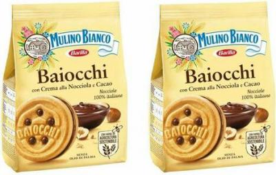 Печенье Mulino Bianco Baiocchi сахарное с какао-ореховым кремом 260 г – фото 5