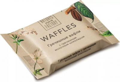 Гречишные вафли с гречишным молочным шоколадом, - 20 г