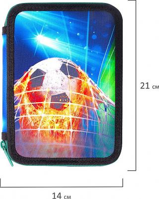 Пенал, 2 отделения, полиэстер, 21х14 см, Fire football, 270322 – фото 7