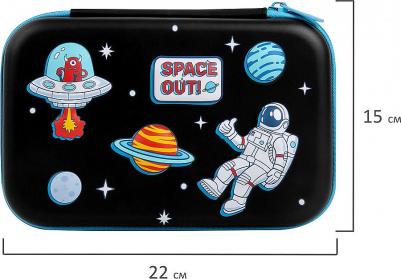 Пенал большой удобный с откидной планкой, EVA, 22 х 15 х 4 см, "Space out" – фото 9