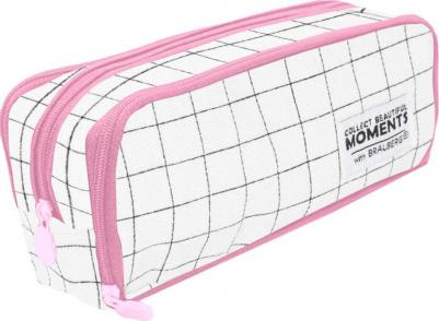 Пенал-органайзер 2 откидные планки, полиэстер, 23 х 9 х 7 см, "Checkered white" – фото 4