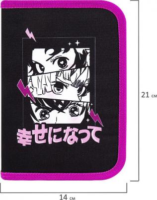 Пенал с наполнением, 1 отделение, 1 откидная планка, 24 предмета, 21 х 14 см "Anime movie" – фото 1