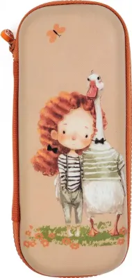 Пенал на молнии "Девочка и гусь", одно отделение, 220x95x50 мм – фото 4