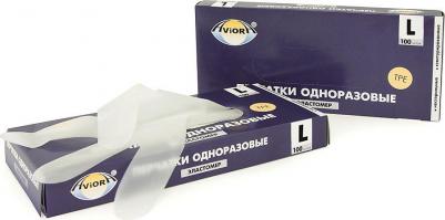 Перчатки TPE термопластэластомер, КОМПЛЕКТ 50пар неопудрен., размер L, белые, 402752, 402-752