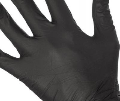 хозяйственные Перчатки одноразовые нитриловые неопудренные черные – фото 1