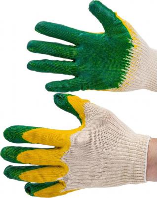 Перчатки с двойным латексным обливом люкс, 13 класс, зеленые GGL-17 – фото 4
