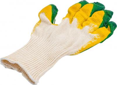 Перчатки с двойным латексным обливом люкс, 13 класс, зеленые GGL-17 – фото 6