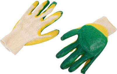 Перчатки с двойным латексным обливом люкс, 13 класс, зеленые GGL-17 – фото 8