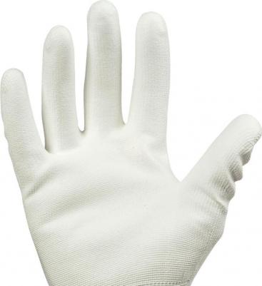 Перчатки рабочие White PU1001 нейлоновые с полиуретановым покрытием белые 4660034220681 – фото 1
