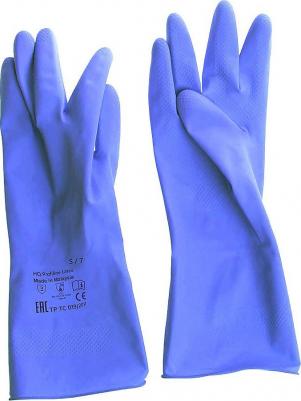 многоразовые Перчатки КЩС латексные сверхпрочные синие (размер 7, S) – фото 11