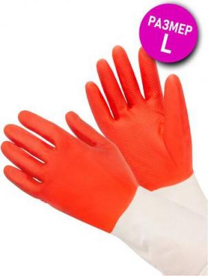 Перчатки хозяйственные латексные биколор сверхпрочные бело-красный размер L – фото 7