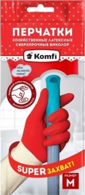 Перчатки латексные двухцветные M биколор сверхпрочные белый+красный, BICOIRA2 – фото 3