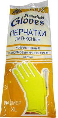 хозяйственно-бытовые Перчатки латексные Lux особопрочные желтые – фото 2