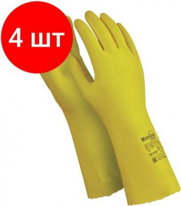 Перчатки Блеск L-F-01 из латекса желтые (размер 9-9.5, L) – фото 7