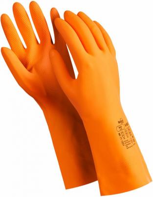 Перчатки Цетра L-F-04 из латекса оранжевые (размер 8-8.5, M) – фото 2