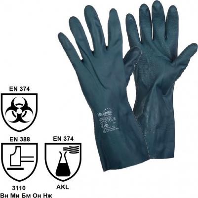 Перчатки Химик LN-F-08 неопрена и латекса черные (размер 10-10.5, XL) – фото 5