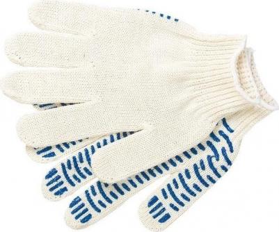 Хлопчатобумажные с ПВХ-напылением перчатки 67716