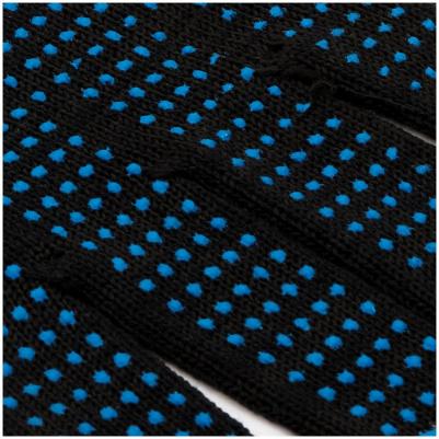 Перчатки х/б 10 класс, люкс, с точечным ПВХ, 4 нити, черные, 50-52г, 133 текс, 10 шт – фото 5