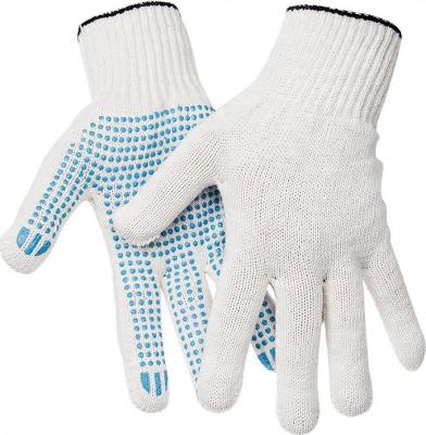 Перчатки хлопчатобумажные 10 класс с точечным ПВХ, 5 ниток, белый, стандарт