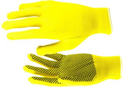 Перчатки из синтетической нити Россия, 67827, ПВХ точка, 13 класс, цвет "лимон", L – фото 1