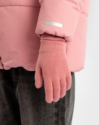 Перчатки вязаные розовые для девочки, 16, 224BBGX7602 – фото 3