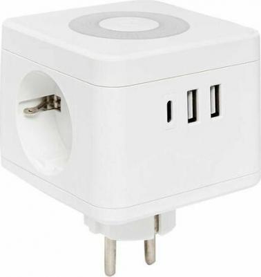 Тройник Куб 2 гнезда 2USB 2,4А+Type C + Ночник – фото 4