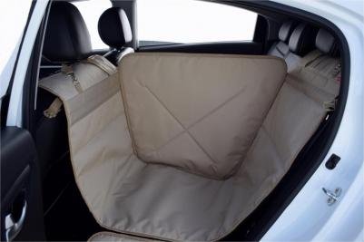 Автогамак для перевозки собак Happy Dog Premium, 1/3 заднего сиденья, бежевый – фото 1